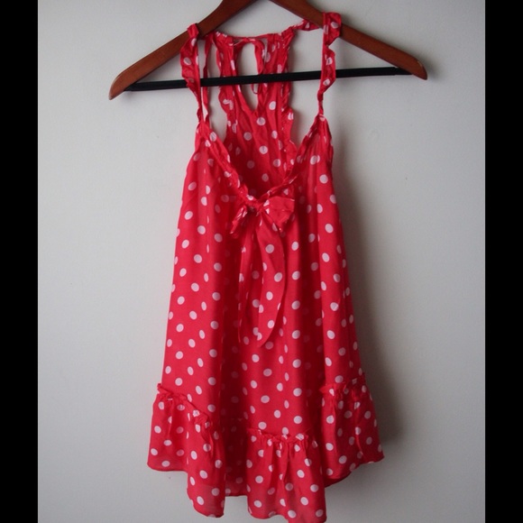 Victoria's Secret Tops - Victoria's Secret polka dot babydoll top
