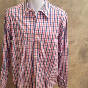 Men's Izod Slim Fit Dress Shirt. Blue Pink & White