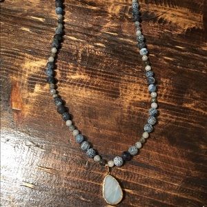 Long Strand Necklace in Blue