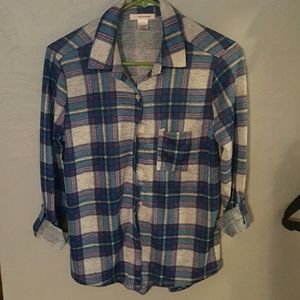 Blue white flannel