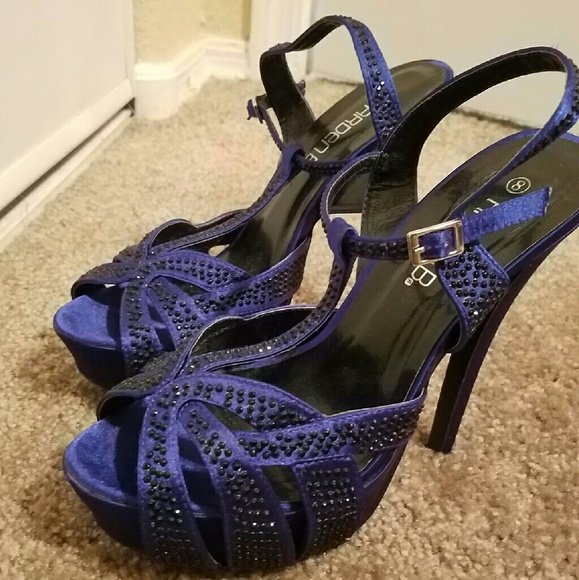 Arden B Rhinestone Peeptoe Heels