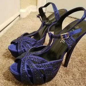 Arden B Rhinestone Peeptoe Heels