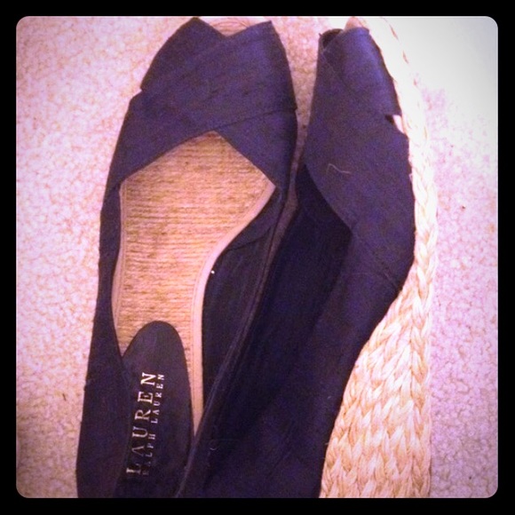 Ralph Lauren dark navy/black wedges