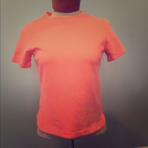 Club Monaco exposed zipper short sleeved shirt.