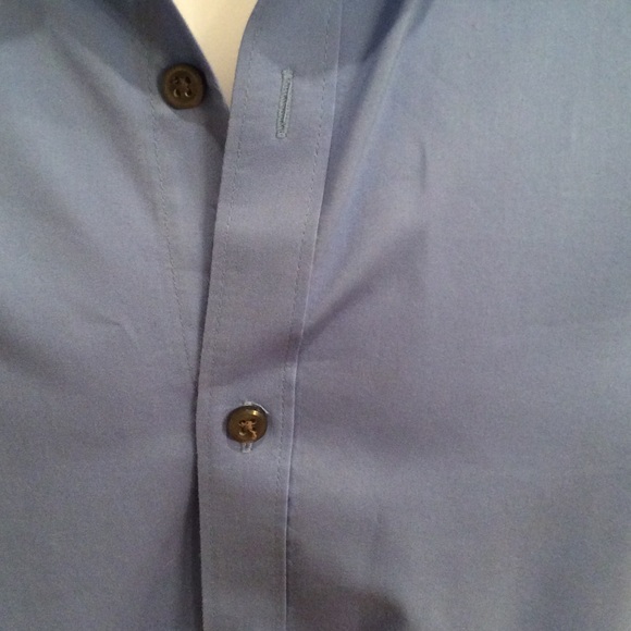 Men's Blue Slim Fit Dress Shirt - Picture 2 of 2