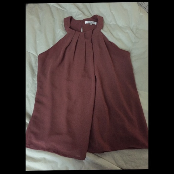 Pink Pleated Chiffon Tank