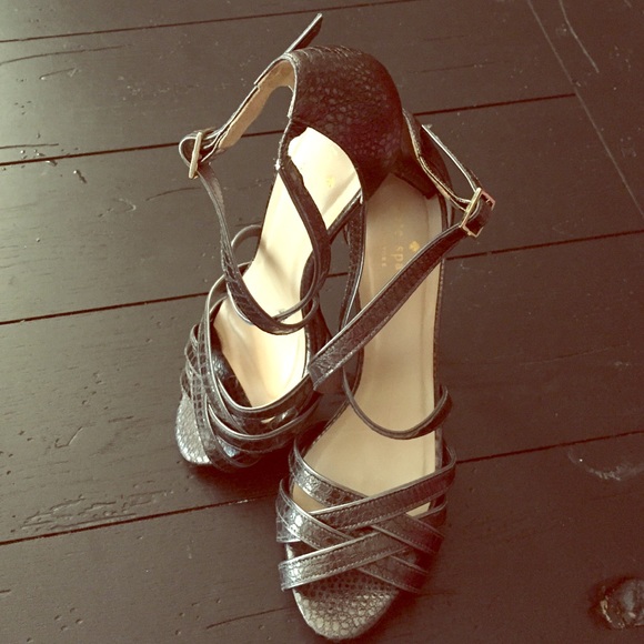 Strappy Metallic Kate Spade Stiletto Heels