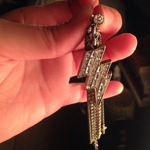 Betsy Johnson thunderbolt rhinestone earrings