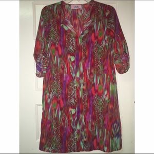 Multicolored Shift Dress