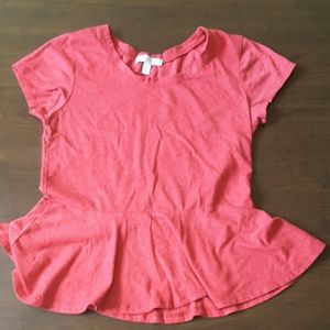 Peplum red small blouse