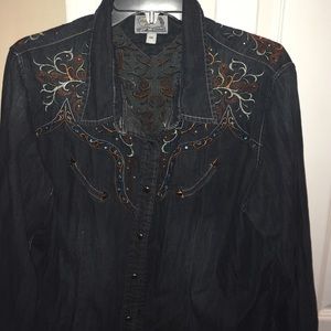 western style denim shirt