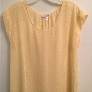 Chiffon yellow and white blouse
