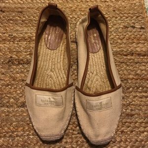 Kate Spade Lara Canvas Espadrilles Tan & Brown