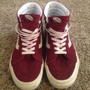 Maroon vans sk8 hi
