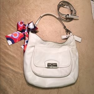 COACH ❤️ Kristin Hobo White Leather