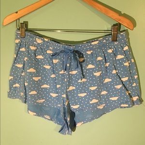 CLOUD PRINTED PAJAMA SHORTS