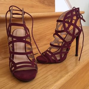 Strappy tie up heels