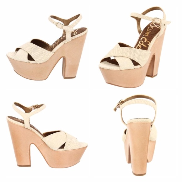 Sam Edelman Women's Corbin Platform Sandal Ivory - Picture 1 of 4