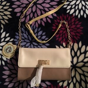 Spartina Boutique Leather Cream Mocha Crossbody