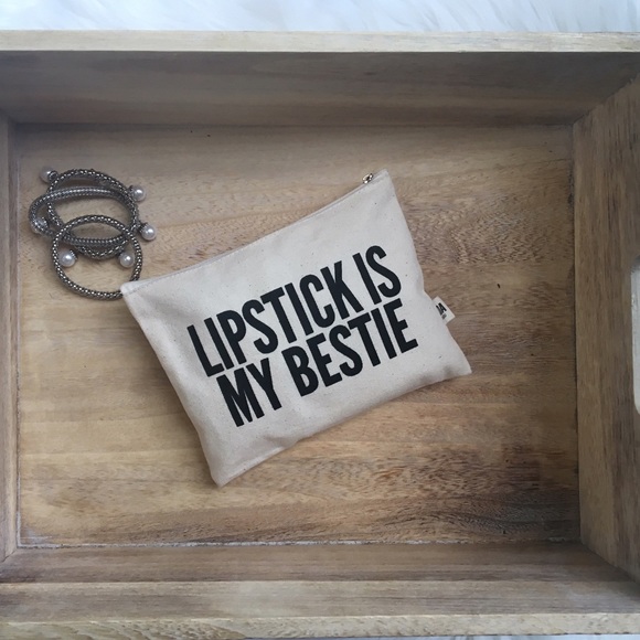 Handbags - "Lipstick is my Bestie" Makeup Bag