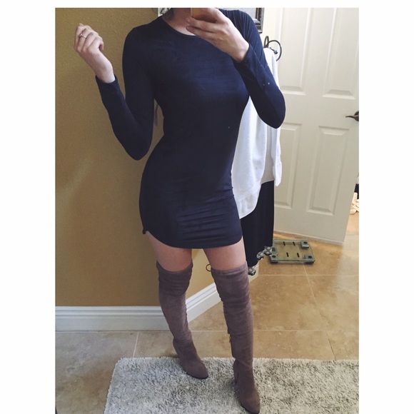 WINDSOR Dresses & Skirts - Faux suede long sleeve mini dress