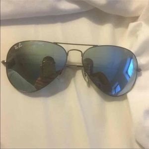 like new silver reflective Ray Bans!