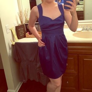 SALE 🔴EUC satin blue dress with pockets