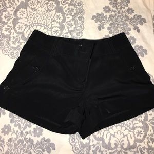 Express size 0 black silk/satin shorts
