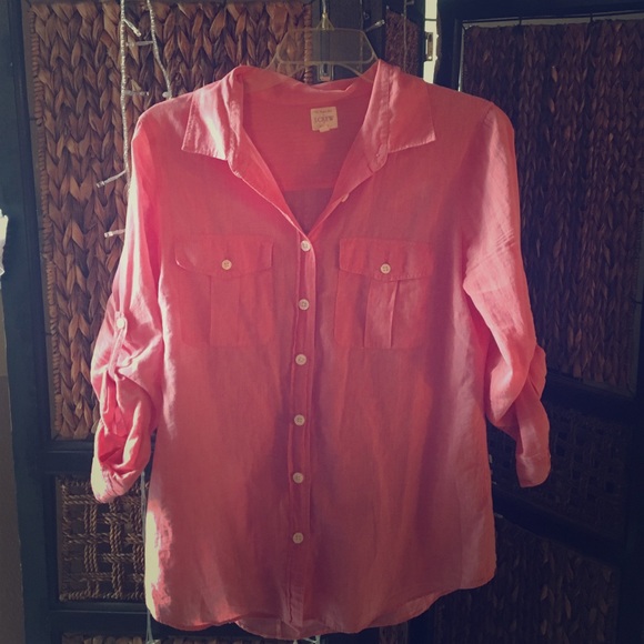 J.Crew button down salmon color shirt
