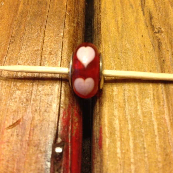 Pandora red hearts charm