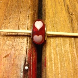 Pandora red hearts charm