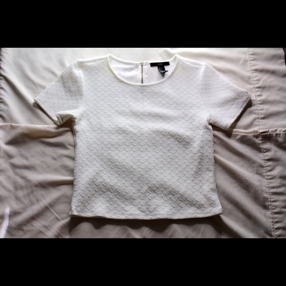 White Quilted Forever21 Crop Top