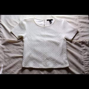 White Quilted Forever21 Crop Top