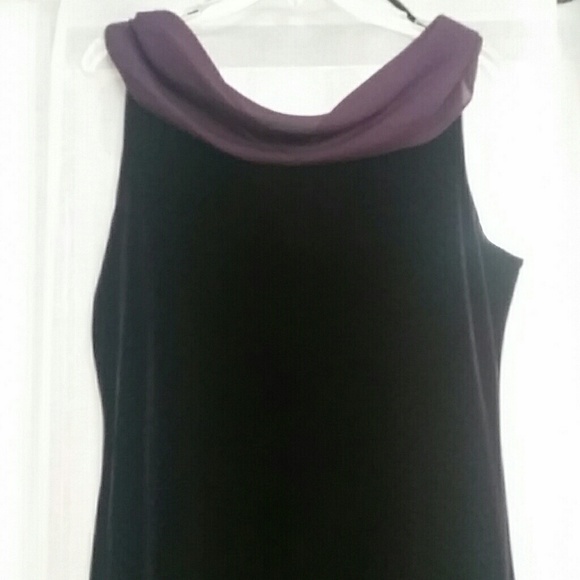 Purple velvet Dress with attached scarf.