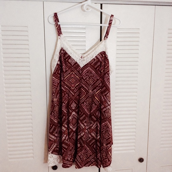 Patterned laced swing dress