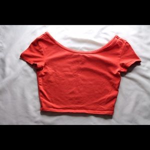 Red Forever21 Swoop-neck Crop Top