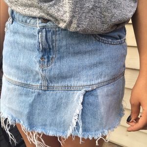 Denim Cutoff Skirt