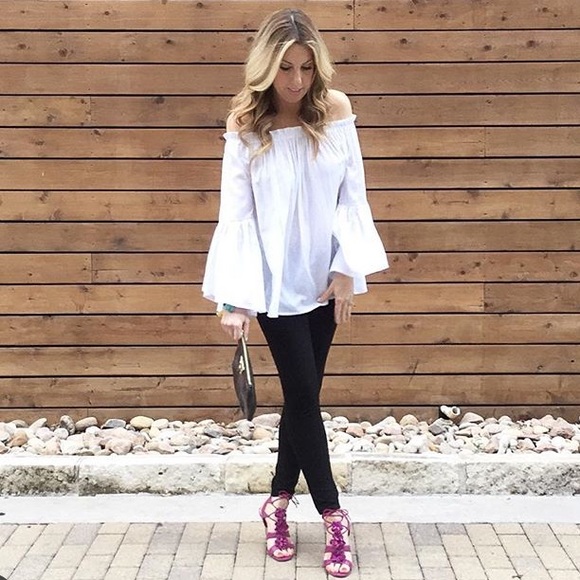 SheIn Off The Shoulder White Top