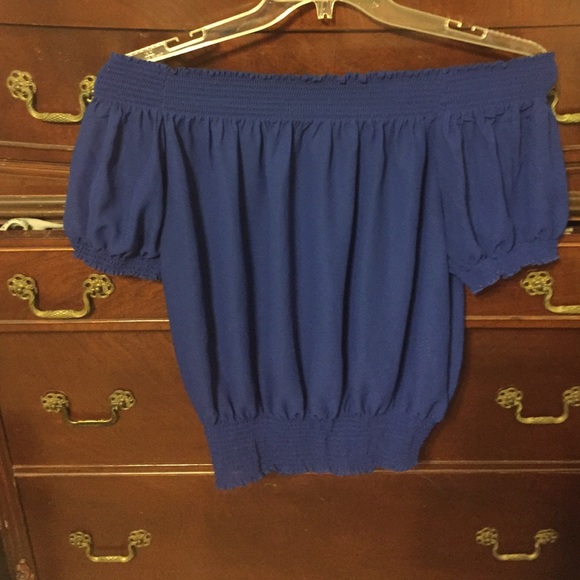 Blue off-shoulder top
