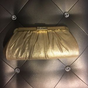 Gold clutch like new!!!