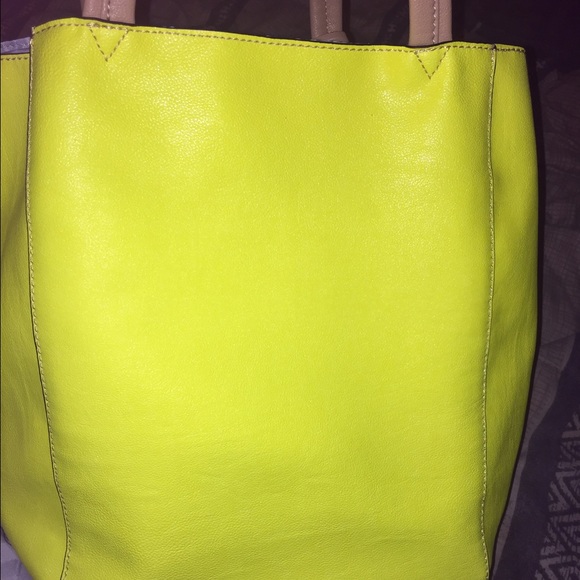 NWT neon yellow/green tote with inside liner bag