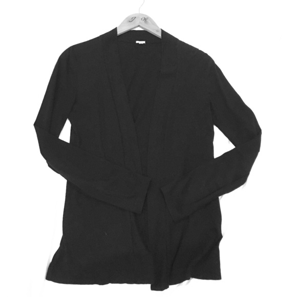 JCrew black knit open cardigan