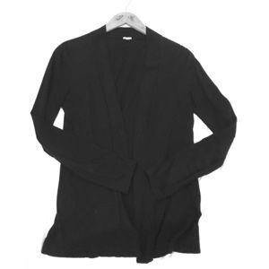 JCrew black knit open cardigan