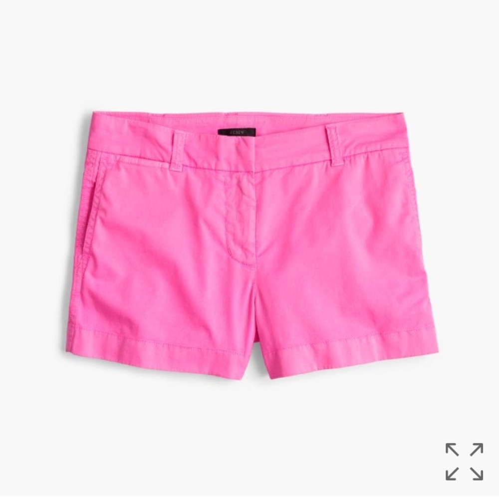 Bright Pink J. Crew 4" Chino Shorts