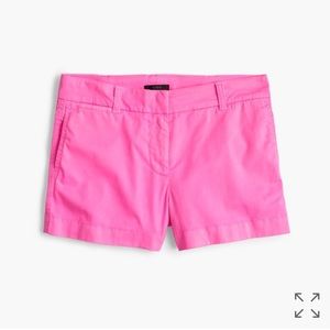 Bright Pink J. Crew 4" Chino Shorts