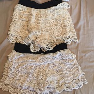 Skirts - Two white crochet shorts! Skirts - Two white crochet shorts!