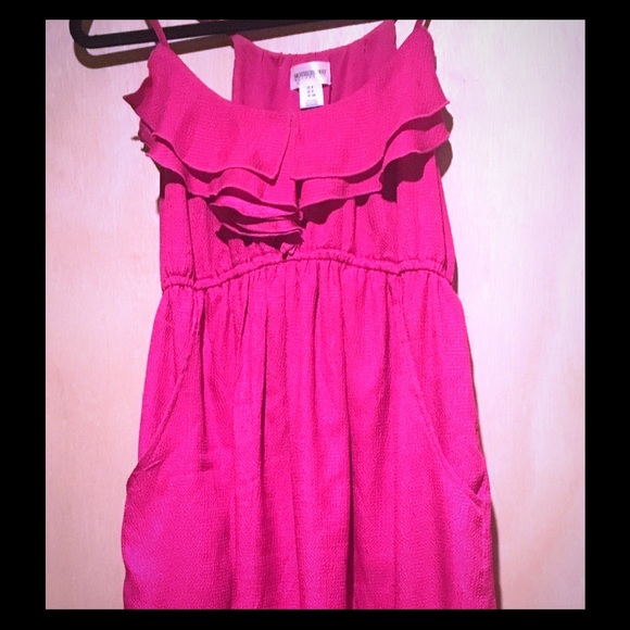 Cute pink ruffle top maternity dress