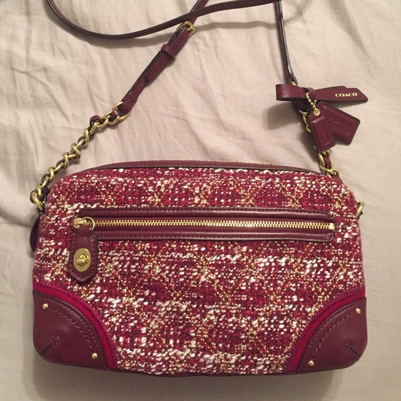 Coach tweed shoulder bag