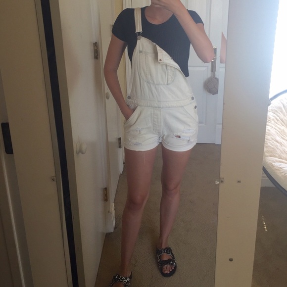 American Eagle off-white overalls