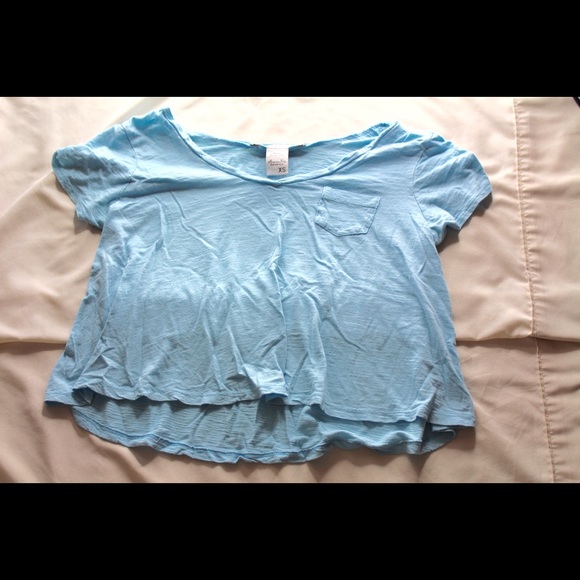 Blue Heathered Crop Top